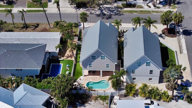 bird's eye view with a residential view