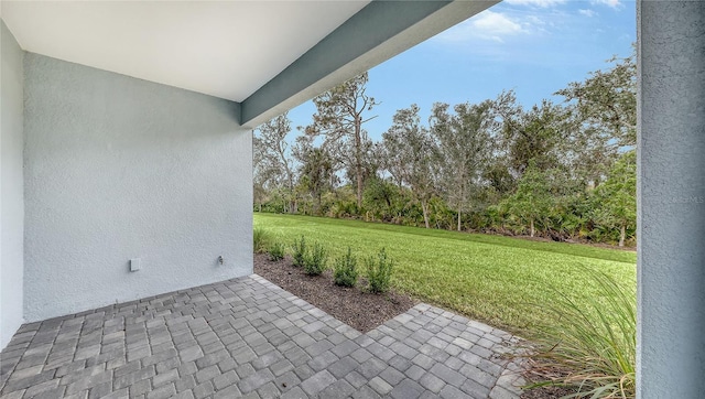 view of yard with a patio area