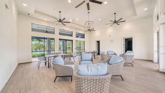 view of patio / terrace featuring outdoor dining space and ceiling fan