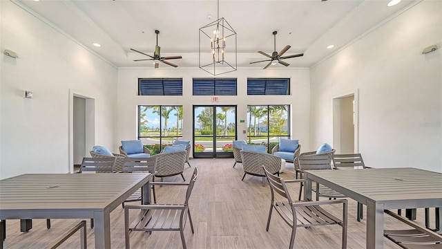 view of patio / terrace featuring an outdoor hangout area and ceiling fan