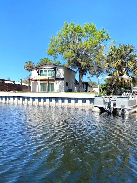 exterior space featuring a water view