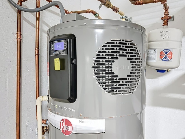 details featuring heat pump water heater