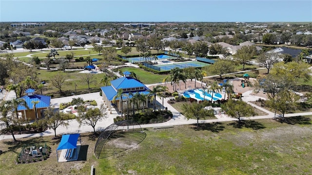 aerial view with a residential view