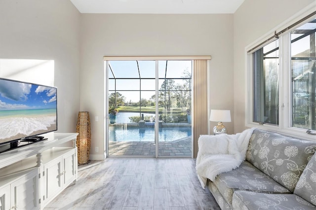 living room with light wood-style flooring