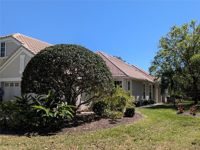 exterior space featuring a garage