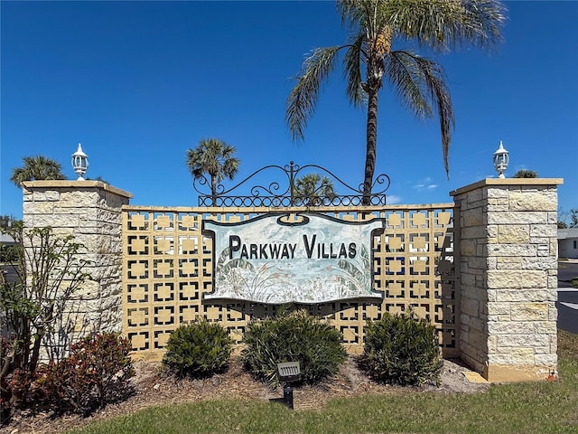 view of community sign