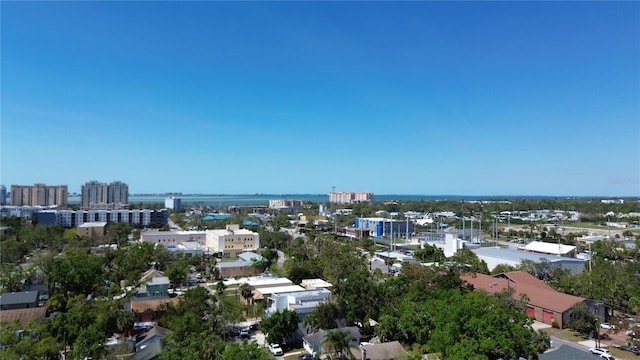 birds eye view of property featuring a city view