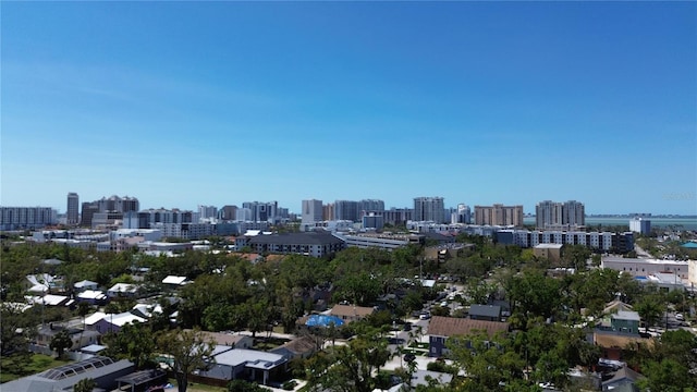 aerial view with a view of city