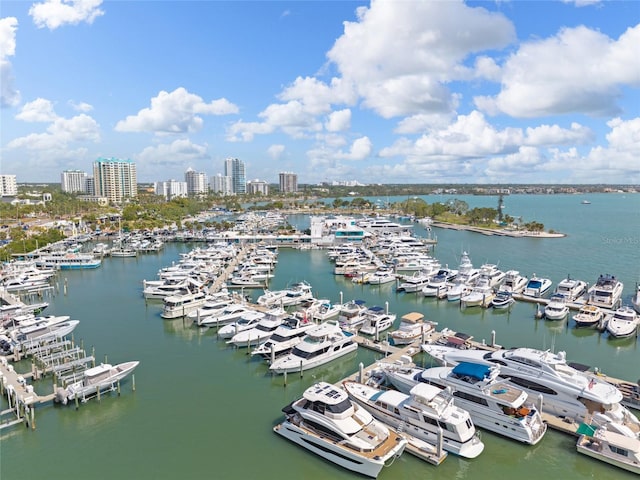 1716 9th St, Sarasota, FL 34236 - drone / aerial view with a city view and a water view