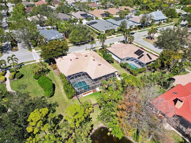 bird's eye view with a residential view