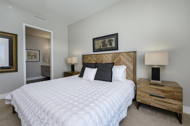 bedroom with visible vents and carpet floors