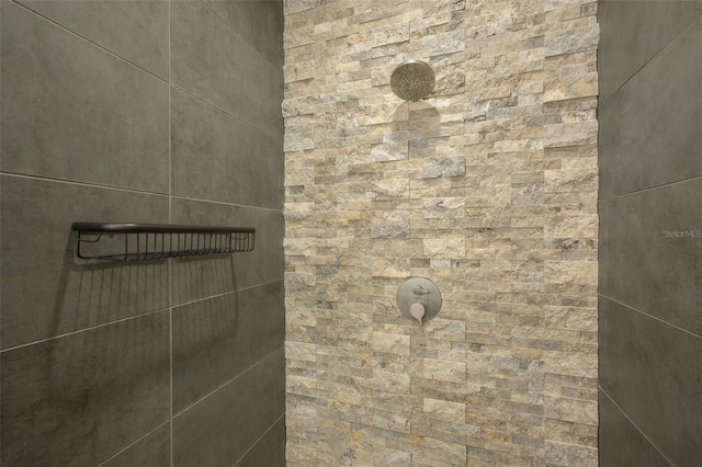 room details with tiled shower