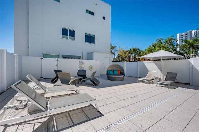 view of patio with a fenced backyard