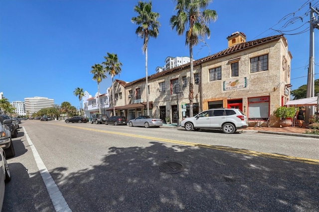 view of street with curbs and sidewalks