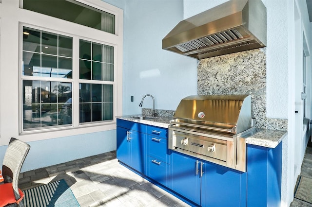 view of patio / terrace with a sink and area for grilling