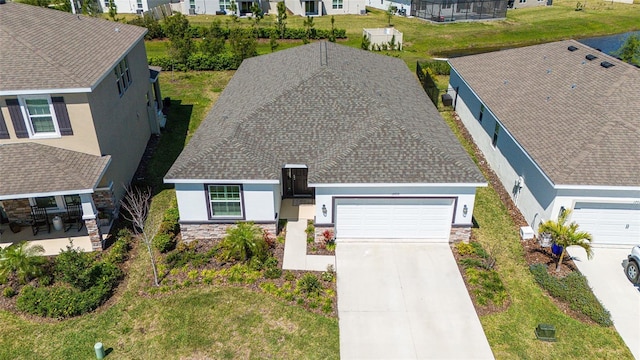 aerial view with a residential view