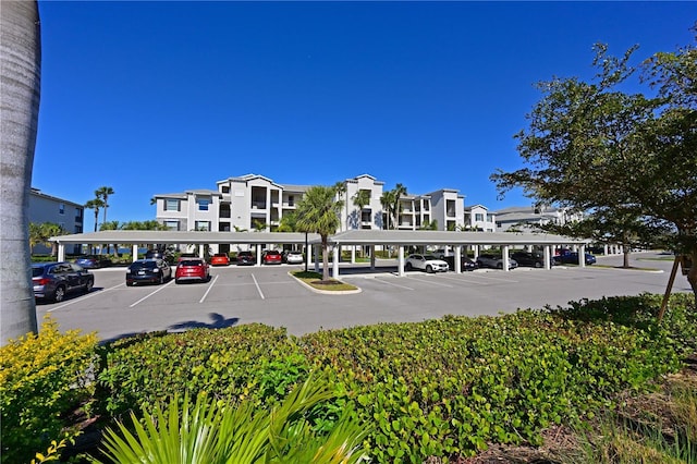 view of covered parking lot