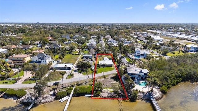 aerial view featuring a residential view