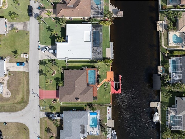 aerial view with a residential view
