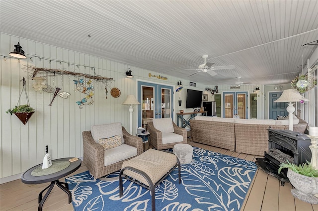 sunroom / solarium with french doors