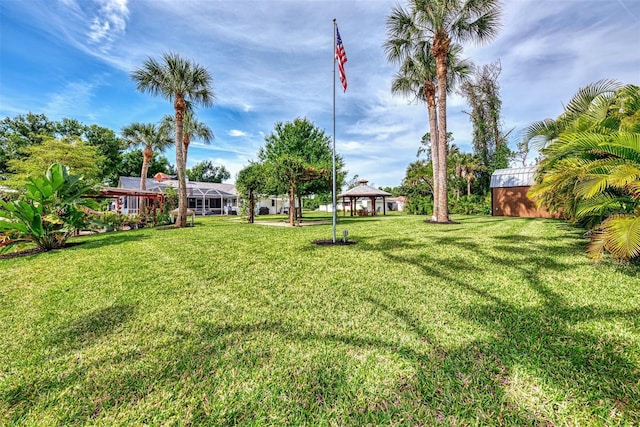 view of yard featuring a gazebo