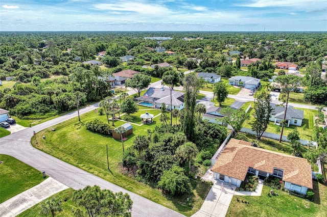 drone / aerial view with a residential view