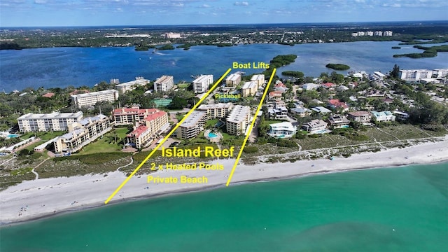 8767 Midnight Pass Rd Unit 403F, Sarasota, FL 34242 - drone / aerial view of unending shoreline