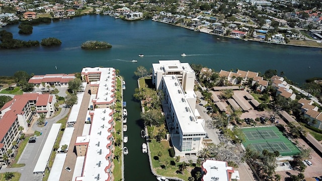 1250 N Portofino Dr Unit 201, Sarasota, FL 34242 - aerial view of property and surrounding area featuring a nearby body of water