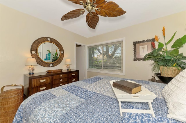 bedroom featuring a ceiling fan