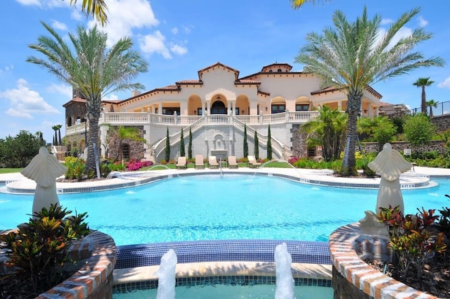 pool featuring stairs