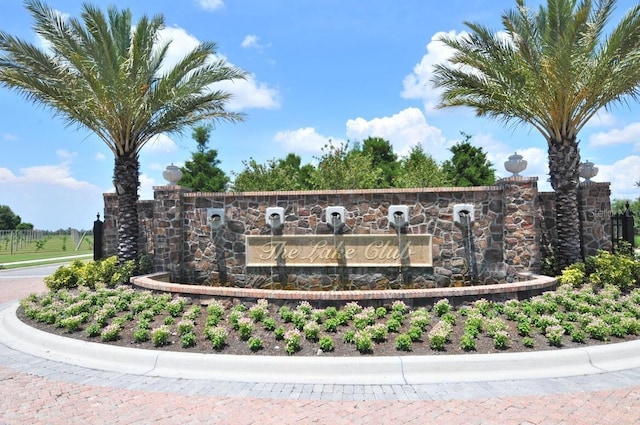 view of community sign