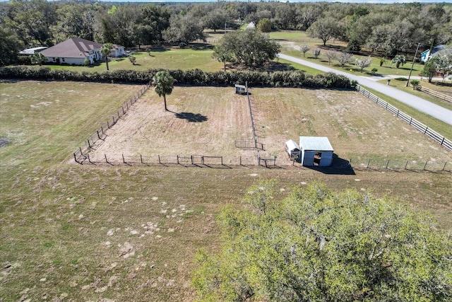 bird's eye view featuring a rural view