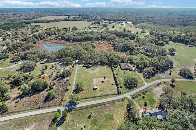 bird's eye view with a rural view