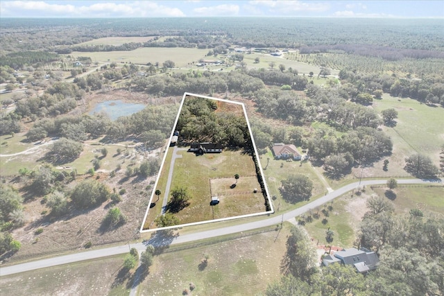 aerial view with a rural view