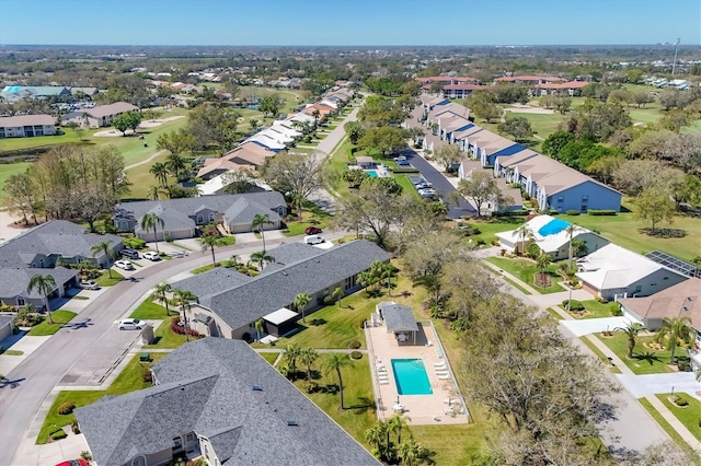 aerial view with a residential view