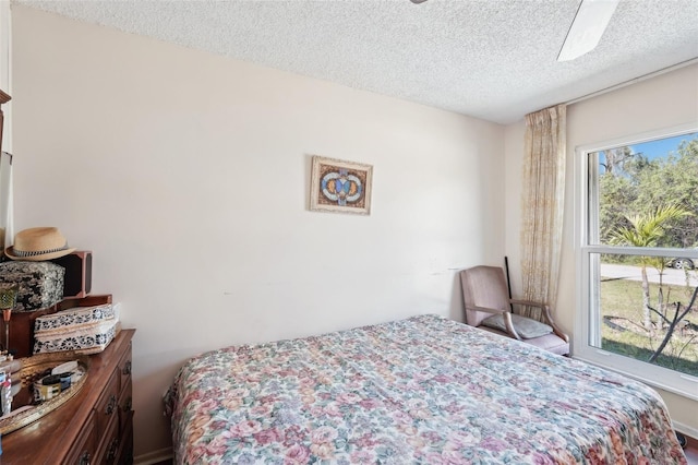 bedroom with a textured ceiling