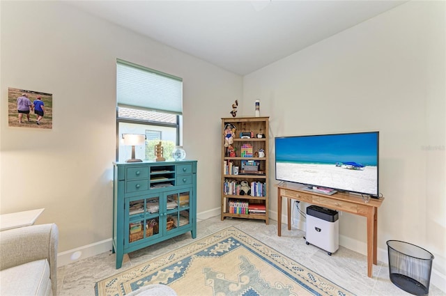 office area featuring baseboards