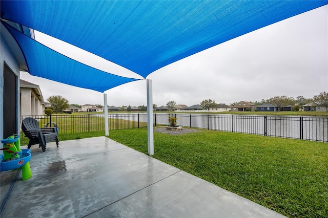 view of patio featuring a fenced backyard