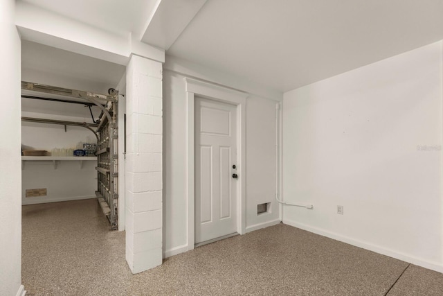 basement with baseboards