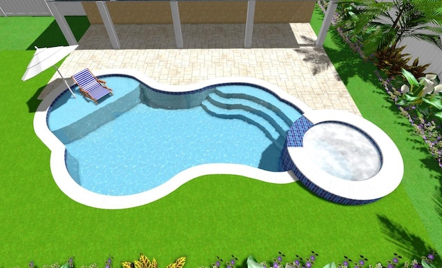 807 S Bay Blvd, Anna Maria, FL 34216 - view of pool featuring a pool with connected hot tub and a patio