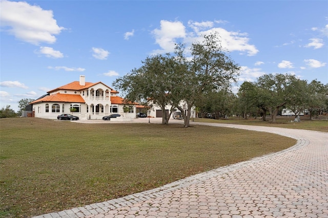 exterior space with a yard