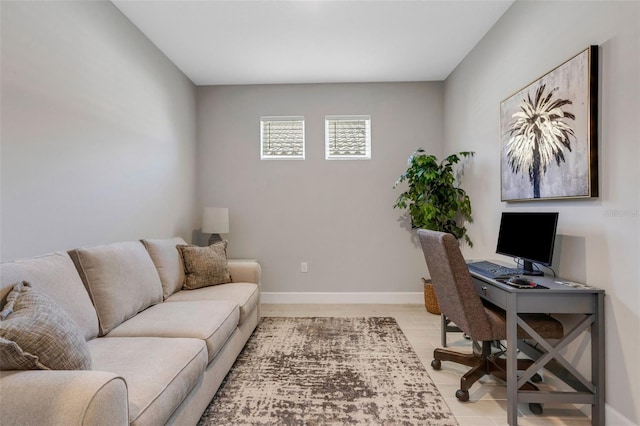 office featuring baseboards