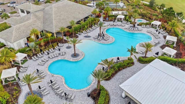 community pool with a patio