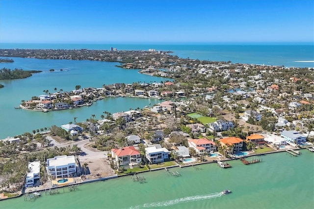 810 Siesta Dr, Sarasota, FL 34242 - aerial perspective of suburban area featuring a large body of water