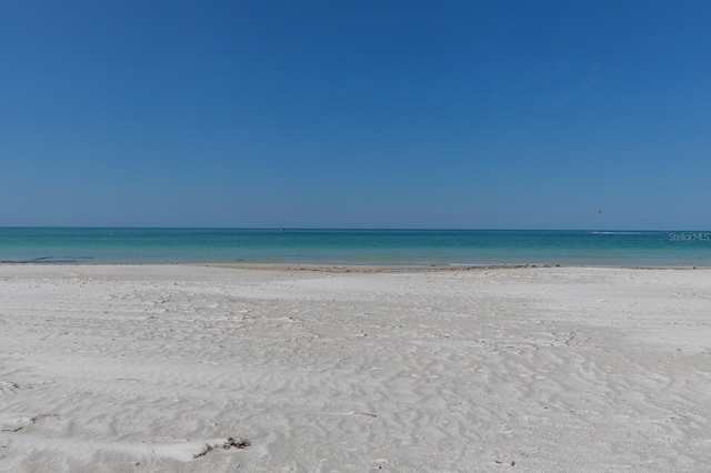 view of water feature with a view of the beach