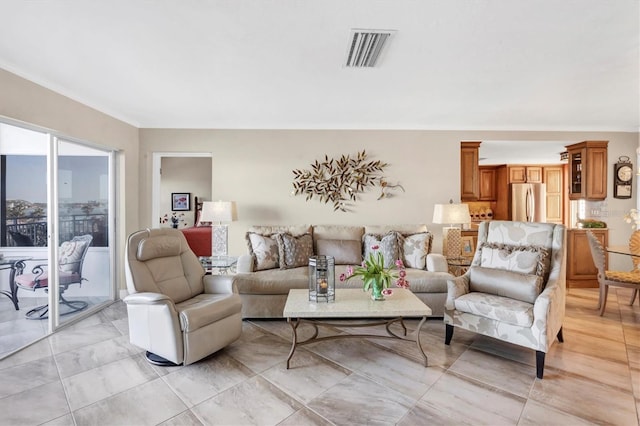 living room with visible vents