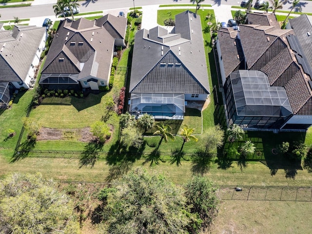 aerial view with a residential view