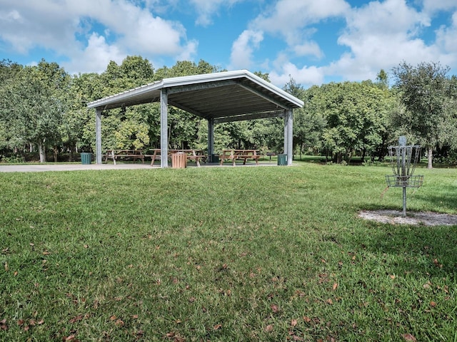 view of property's community featuring a gazebo and a yard