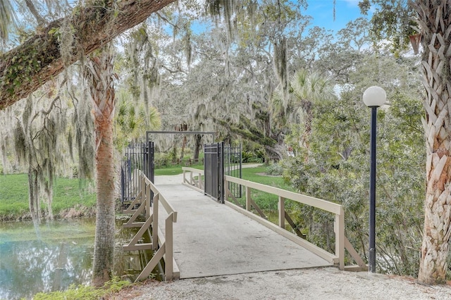 view of property's community featuring a water view