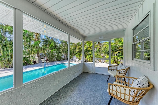 view of pool with a patio and a fenced in pool